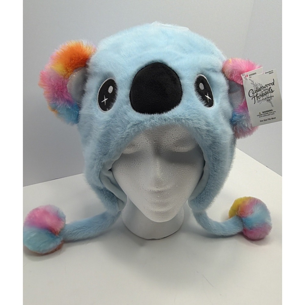 Fuzzy Koala Bear Hat One Size Fits Most - Brand New